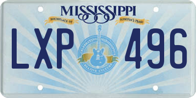 MS license plate LXP496