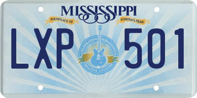 MS license plate LXP501