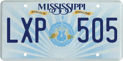 MS license plate LXP505
