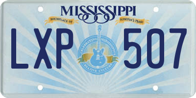 MS license plate LXP507