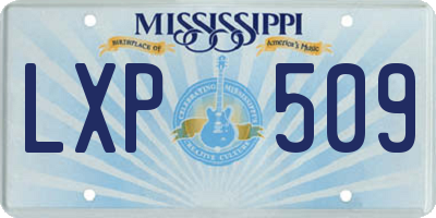 MS license plate LXP509