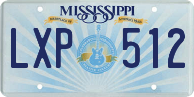 MS license plate LXP512