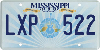 MS license plate LXP522