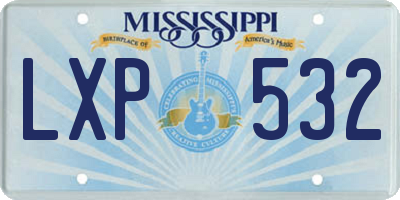 MS license plate LXP532