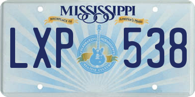 MS license plate LXP538