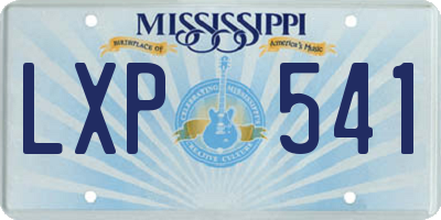 MS license plate LXP541