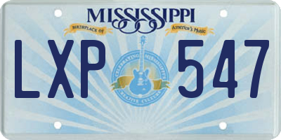 MS license plate LXP547
