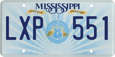 MS license plate LXP551