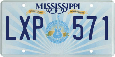 MS license plate LXP571