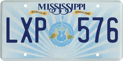 MS license plate LXP576