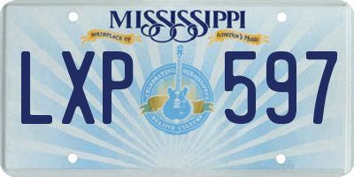 MS license plate LXP597