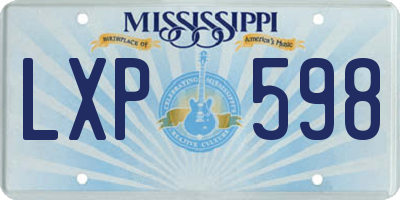 MS license plate LXP598