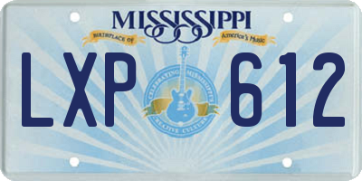 MS license plate LXP612