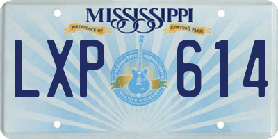 MS license plate LXP614