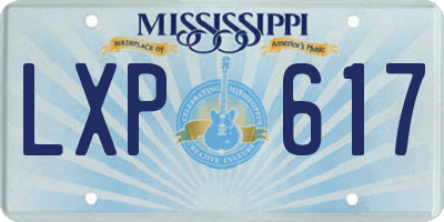 MS license plate LXP617