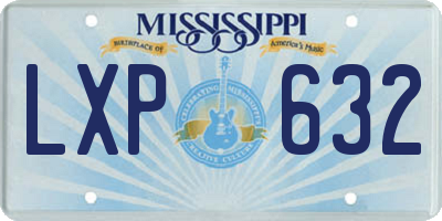 MS license plate LXP632