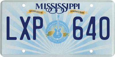 MS license plate LXP640