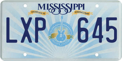 MS license plate LXP645