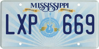 MS license plate LXP669