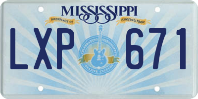 MS license plate LXP671