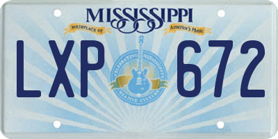 MS license plate LXP672