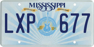 MS license plate LXP677