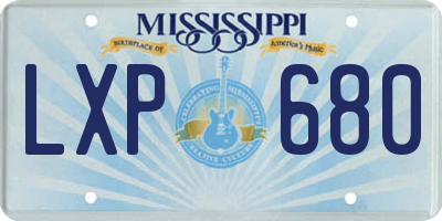 MS license plate LXP680