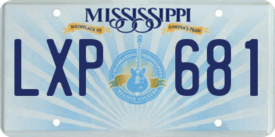 MS license plate LXP681