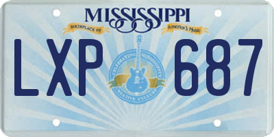 MS license plate LXP687