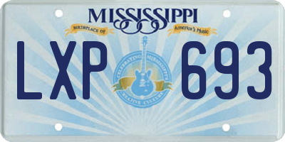 MS license plate LXP693