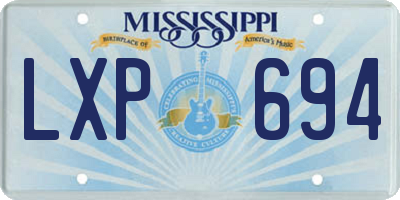 MS license plate LXP694