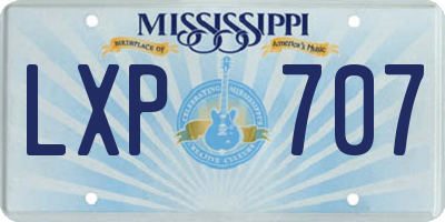 MS license plate LXP707