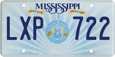 MS license plate LXP722