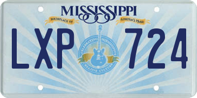 MS license plate LXP724