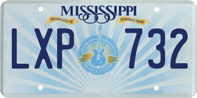 MS license plate LXP732