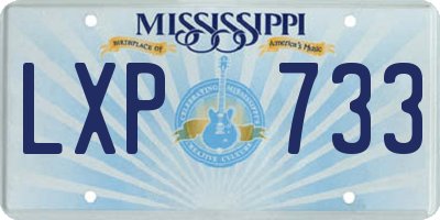 MS license plate LXP733