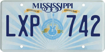 MS license plate LXP742