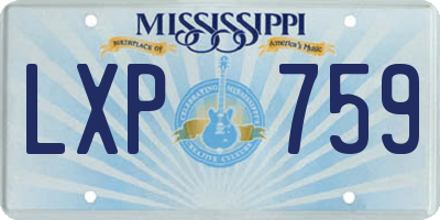 MS license plate LXP759