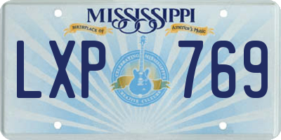 MS license plate LXP769