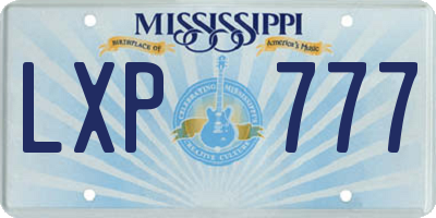 MS license plate LXP777