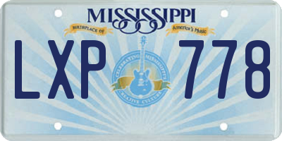 MS license plate LXP778