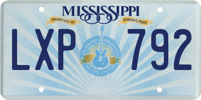 MS license plate LXP792