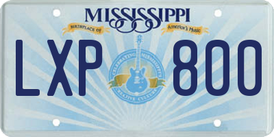 MS license plate LXP800