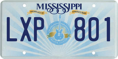 MS license plate LXP801