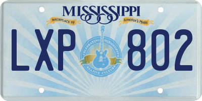 MS license plate LXP802