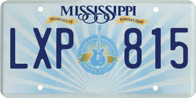 MS license plate LXP815