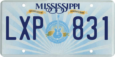 MS license plate LXP831