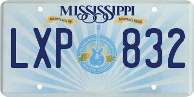 MS license plate LXP832