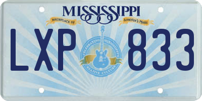 MS license plate LXP833