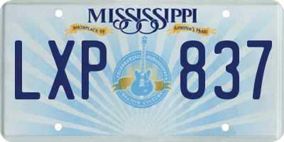 MS license plate LXP837